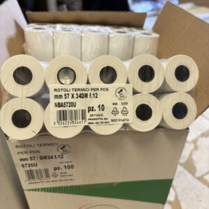 CARTA ROTOLI TERMICI PER POS.MM 57*34DM F12, P10